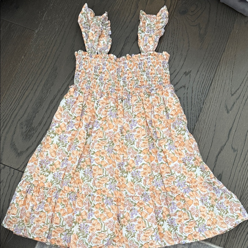 Janie and Jack Orange and Purple Floral Dress